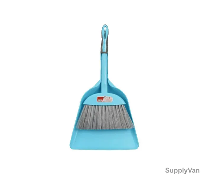 Britemax Dustpan W/ Brush, DP-700-BR, Plastic, Blue