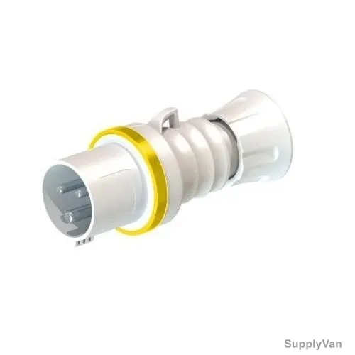 Gewiss Straight Plug, GW60012H, IP44, 32A, 2P+E, White-Yellow