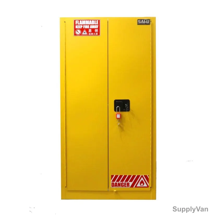 SAI-U Flammable Safety Cabinet, SC0060Y, Double Door, 60 Gallon, Yellow — image 1