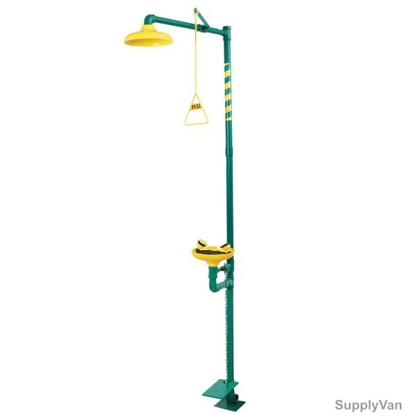 Unicare Emergency Eye Wash With Safety Shower, LSES 8, Yellow and Green