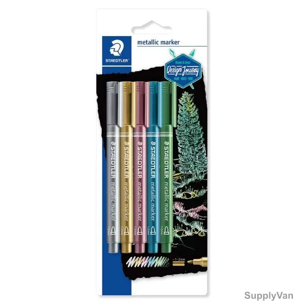 Staedtler Metallic Color Marker, ST-8323-SBK5, Assorted Colors, 5 Pcs/Set