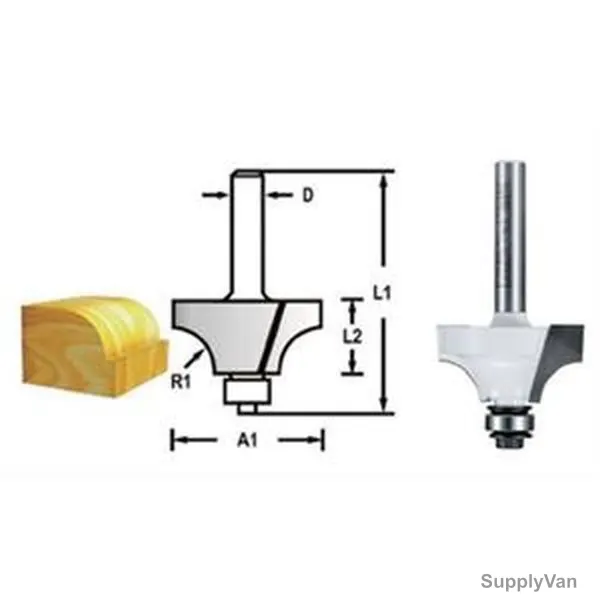 Makita Beading Router Bit, D-48452, w/ Bearing, 20.3x10MM