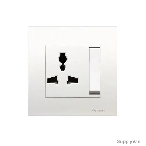 Schneider Electric Universal Switched Socket, KB113LS, Vivace, 1 Gang, 3P, 13A, 250V