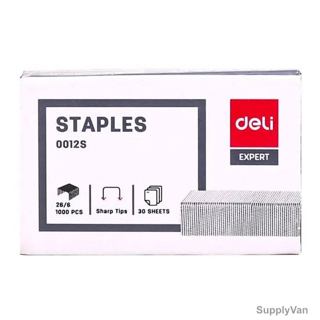 Deli Stapler Pin, 0012S, Zinc Plated, 26/6, 20000 Pcs/Packss