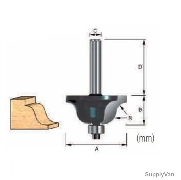 Makita Roman Ogee Router Bit, D-12902, 27x11.9MM