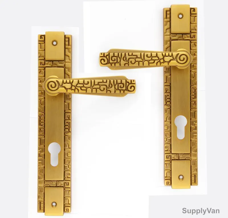 Robustline Lever Handle Antique with lock, SAF-26, Brass Material, Brown Colour