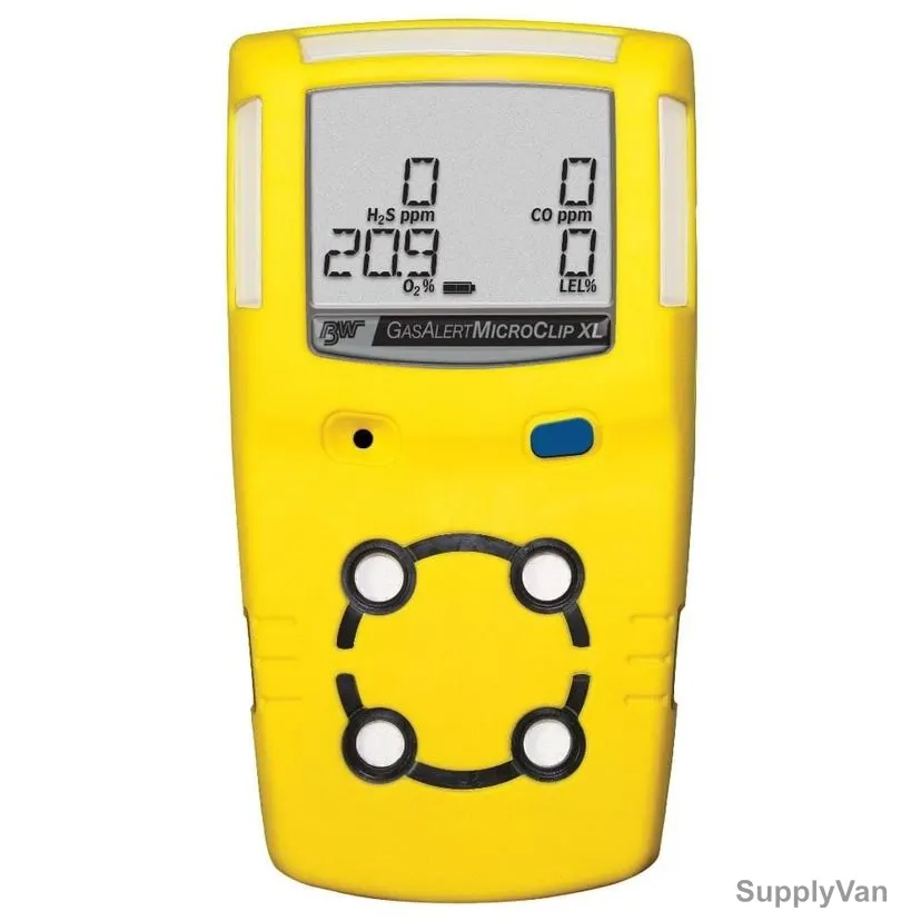 BW Technologies Multi Gas Detector, GasAlertMicroClip-XL, LEL/O2/H2S/CO