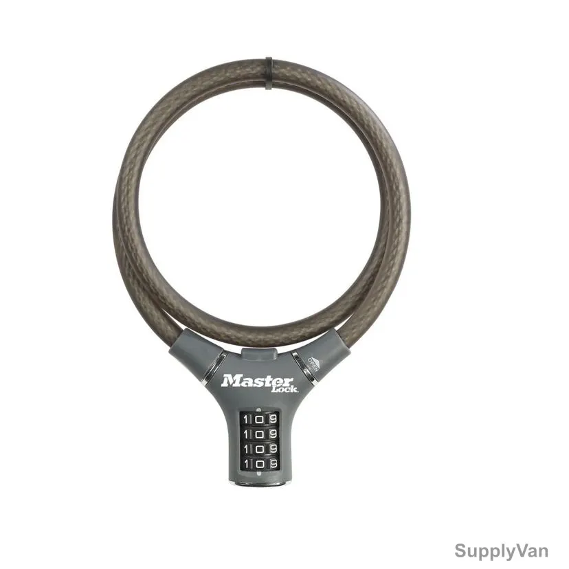 Master Lock Set-Your-Own Combination Cable Lock, ML8229EURDPROCOL, Braided Steel, 90CM x 12MM, Grey