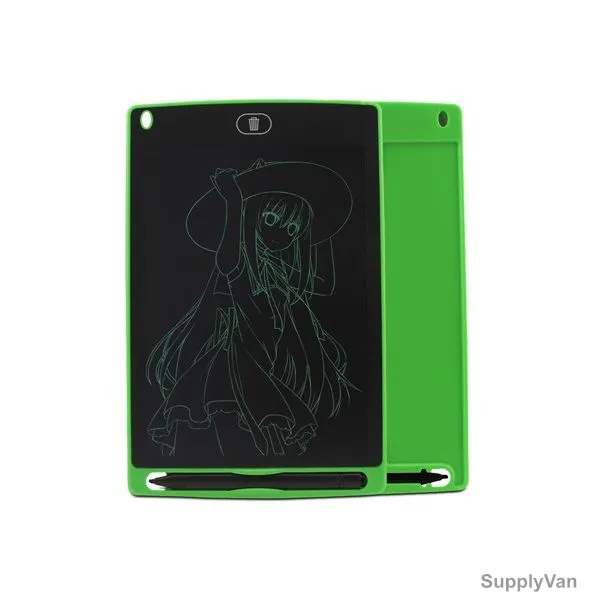 LCD Writing Pad, ABS, 8.5 Inch, CR2020, 130mAh, Green