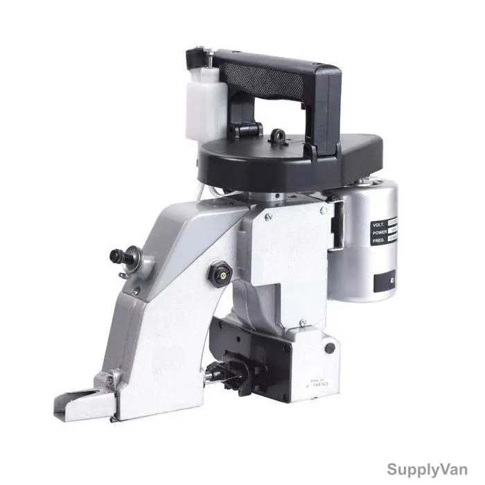 Portable Filled Bag Closing Machine, 90W, Single Thread, 20/6 Thread Size, Silver/Black