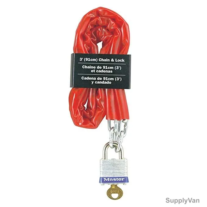 Master Lock Chain With Padlock, ML716EURD, Red