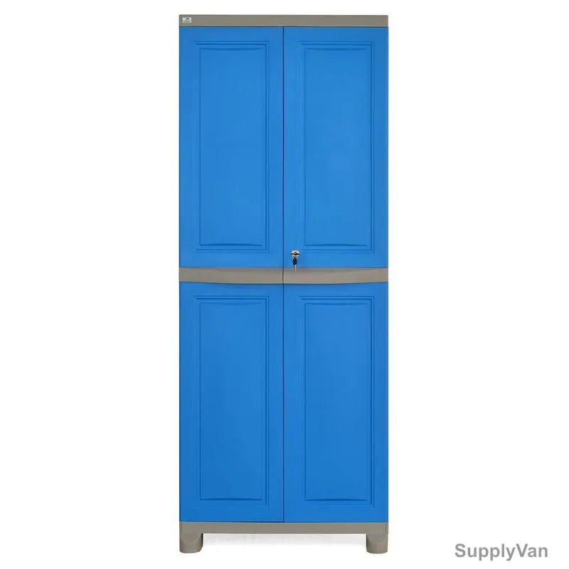 Nilkamal Freedom Big 1 Freestanding Storage Cabinet, 4 Shelves, Plastic, Deep Blue/Grey — image 1