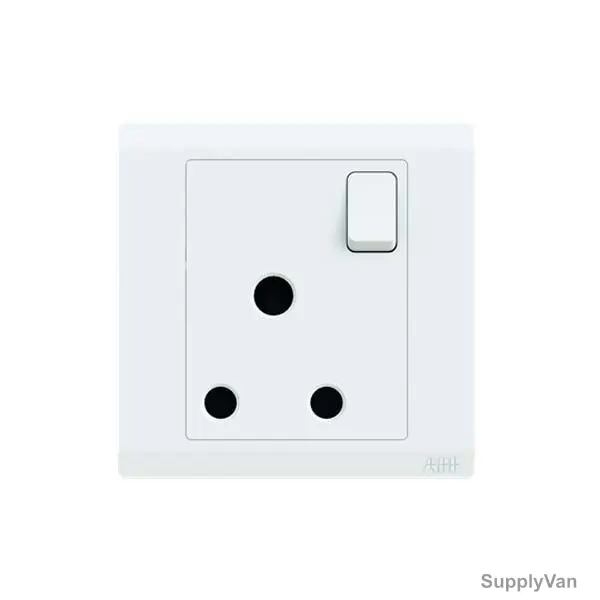 Abb Single Pole Switch Socket, BL209, Inora, 1 Gang, 15A, White