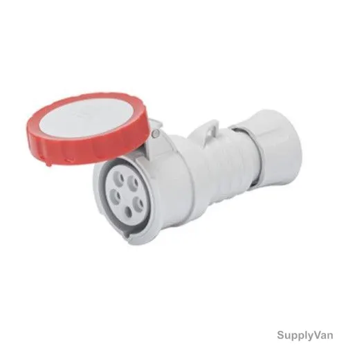 Gewiss Straight Connector, GW62031H, IP66, 16A, 3P+N+E, White-Red