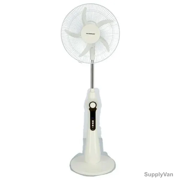 Olsenmark Rechargeable Stand Fan, OMF1784, 16 Inch, 5 Blade, White