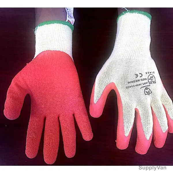 Workworth Latex Coated Gloves, WW-1440, M, Yellow and Orange, 12 Pcs/Pack