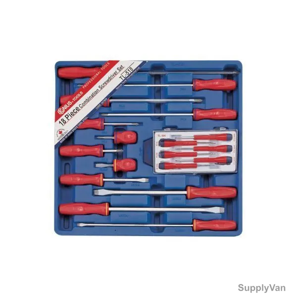 Genius Slotted & Philips Screwdriver Set, TL-518, 18PCS — image 1