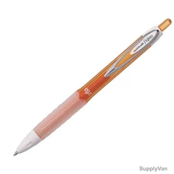 Uni-Ball Retractable Gel Ink Pen, UMN207F-OE, Signo Fancy, 0.7MM Tip, Orange, 12 Pcs/Pack