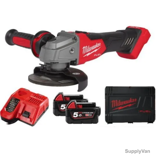 Milwaukee Cordless Angle Grinder Kit, M18FSAG125X-502X, 18V, 125MM, 5 Pcs/Kit — image 1