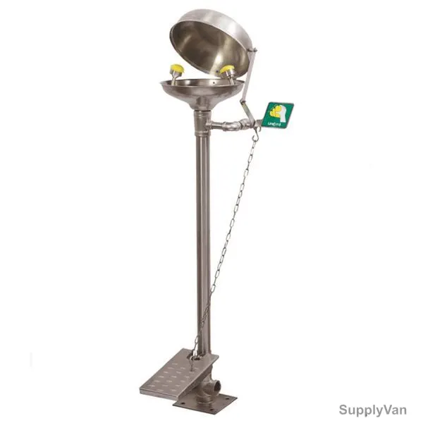 Unicare Emergency Eye Wash W/ Safety Shower, LSE 1/2 CSSC, Silver