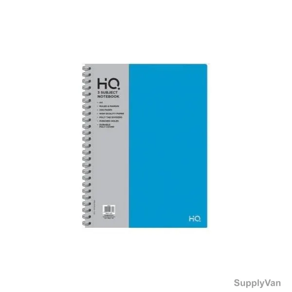 Navneet HQ 3 Subject Notebook, NAV85507, A4, 100 Sheets, Blue  — image 1