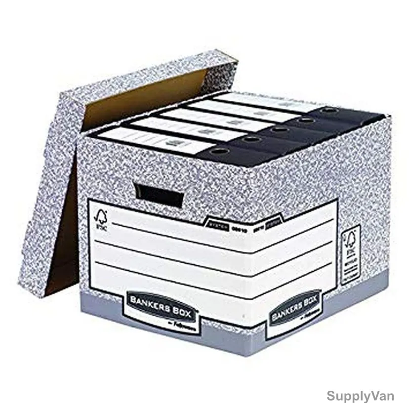 Fellowes File Storage Box, 00810-FFEU, 333 x 285MM, Grey, 5 Pcs/Pack