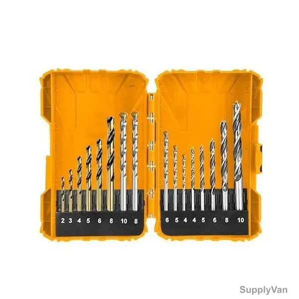 Ingco Twist Drill Bit Set, AKDL11601, CrV/CrMo Steel, 16 Pcs/Set