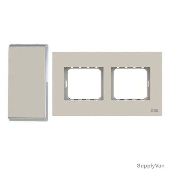 ABB Electrical Switch With Double Rocker Frame, AMD11622-DU+AMD5244-DU, Millenium, 4 Gang, 2 Way, 20A, Dune Sand