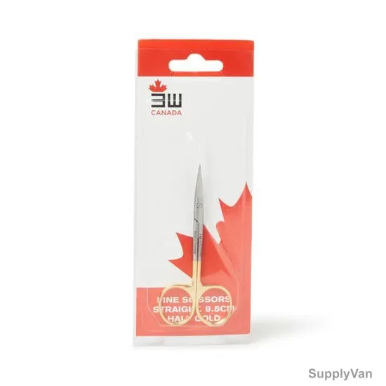 3W Fine Scissor, 11371, Stainless Steel, 9.5CM Length x 1CM Width, Straight, Silver/Gold — image 1