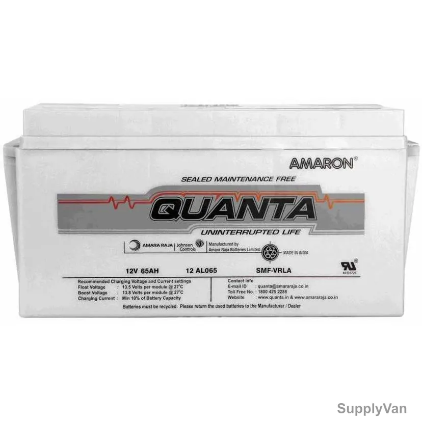 Amaron Quanta Lead Acid Battery, 12AL065, 12VDC, 65Ah