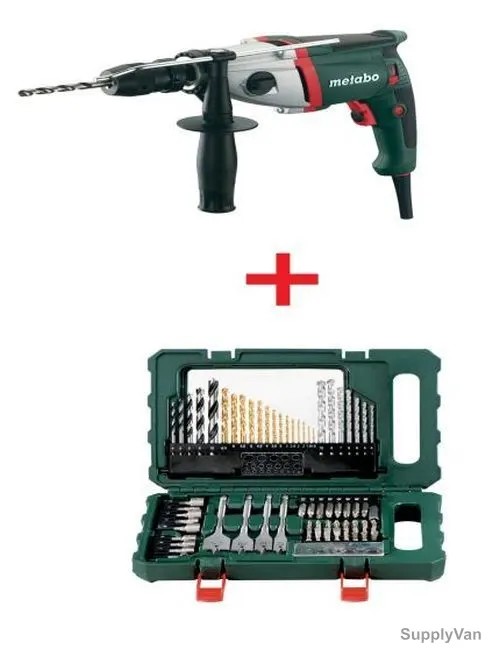 Metabo Impact Drill With Accessories Set, SBE-710+626708000, 710W, 87 Pcs/Set