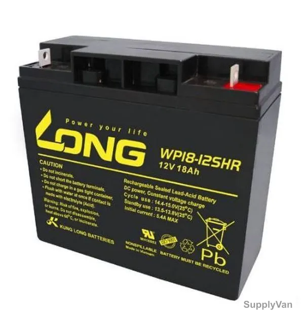 Long Rechargeable Sealed Lead Acid Battery, WP18-12SHR, 12V, 18Ah