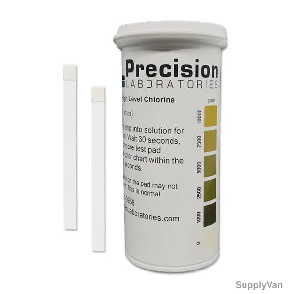 Precision Chlorine Test Strip, CHL-10000, 10000ppm, PK100