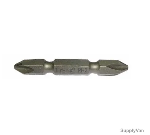 Tuf-Fix Screwdriver Bit, 2x50mm, S2 Steel, Phillips, Silver, PK10