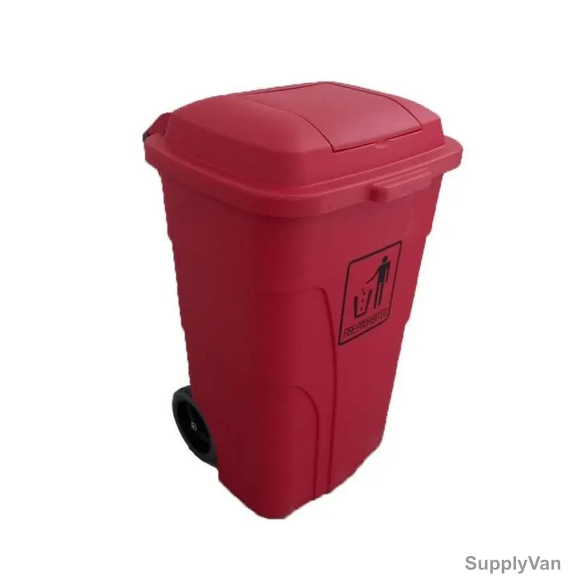 Akc Heavy Duty Garbage Bin, GC01R-120, Plastic, 120 Ltrs, Red