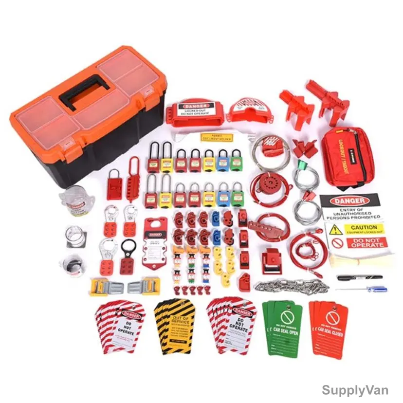 Lok-Force Electro-Mechanical Loto Kit, LOKT-EMPBL-206, L, 190 Pcs/Kit