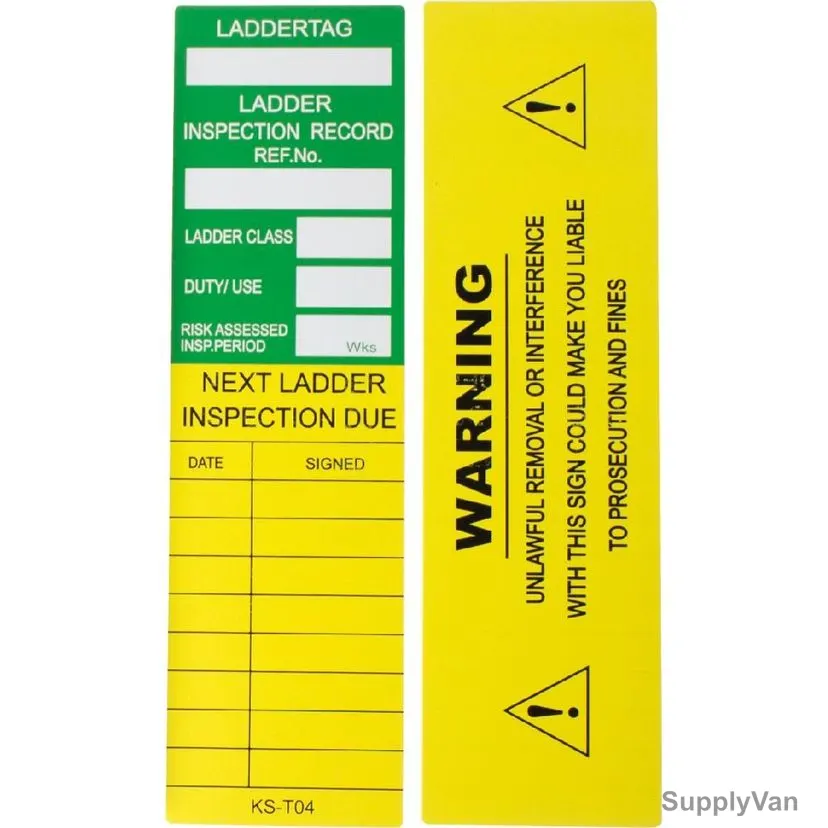 Ladder Inspection Insert, TAG-LADR-THI, 210 x 57MM