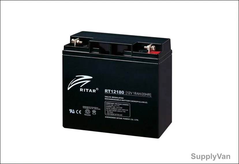 Ritar Reserve Power Battery, RT12180, 18Ah, 12VDC, 6 Cells