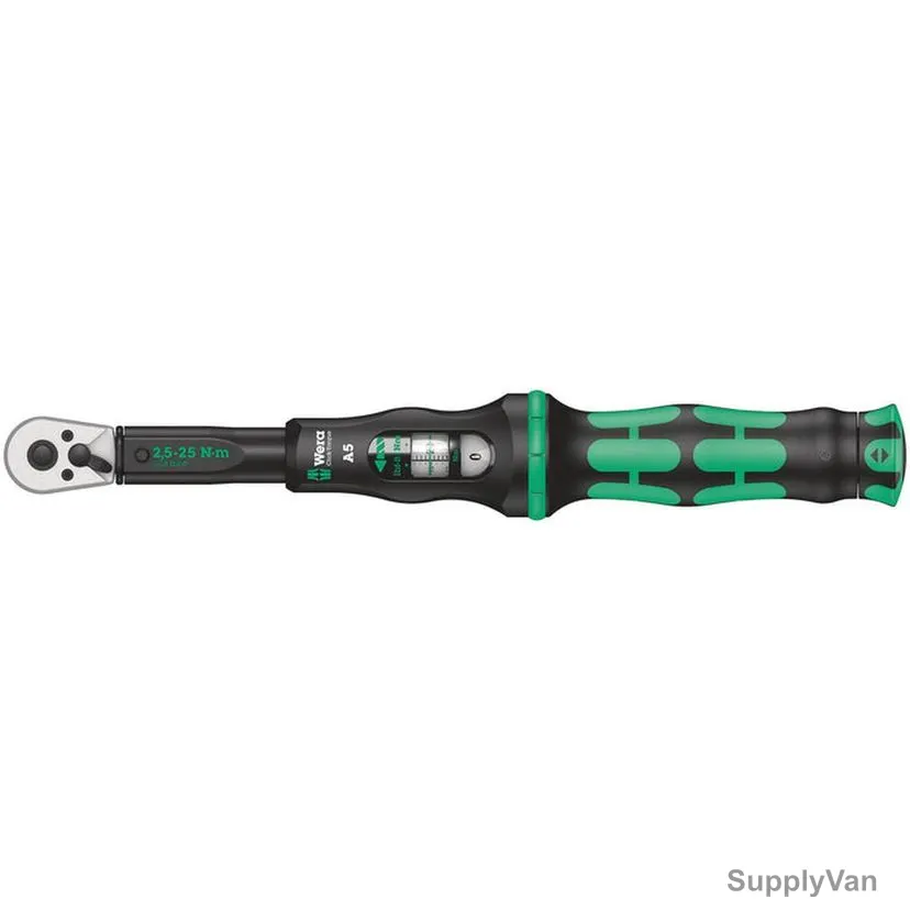 Wera Reversible Ratchet Torque Wrench, 05075604001, Click-Torque A5, 2.5-25Nm, 1/4 Inch Square Drive — image 1