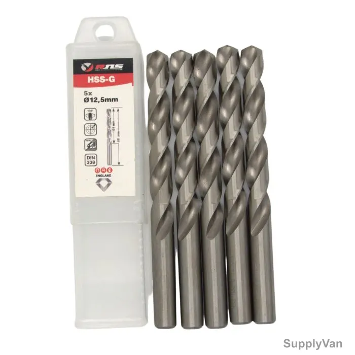 Rns HSS-G Twist Drill Bit, 4341, Eco, 12.5MM Dia, 5 Pcs/Pack