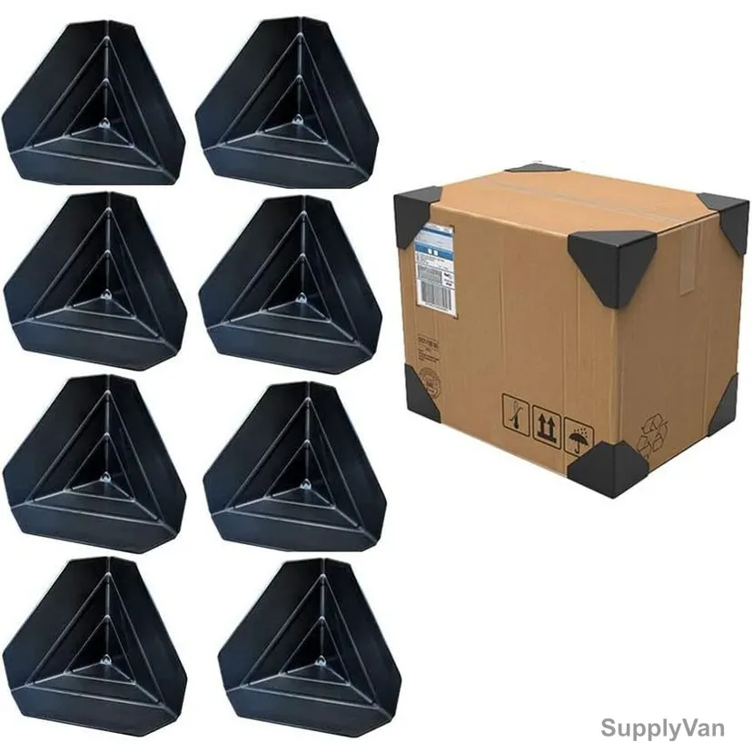Shipping Box Corner Protector, Polypropylene, 50MM x 50MM Wing Size, Black, 100 Pcs/Pack