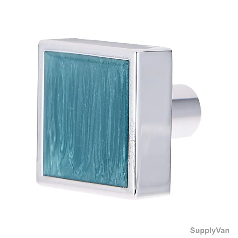 ACS Drawer Knob, DE599-CP-BLUE-KNOB, Chrome and Blue