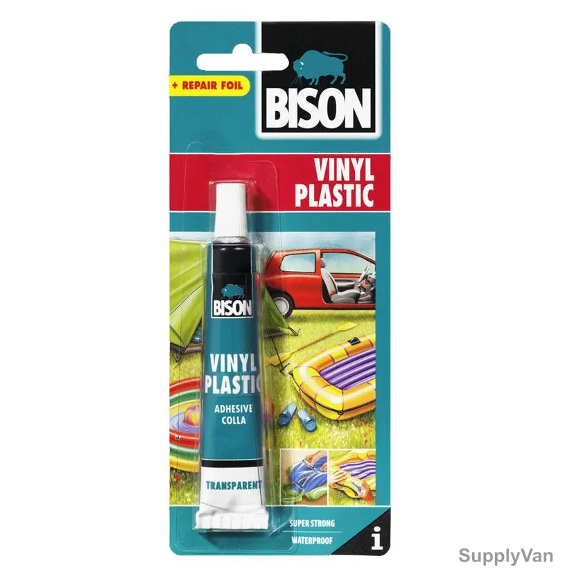 Bison Vinyl/Plastic Adhesive, 6305320, 25ML, Transparent