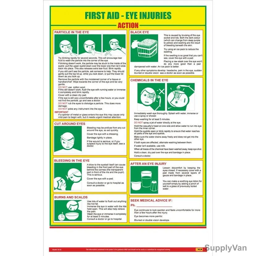 Loto-Lok First Aid Poster, FA-01, Vertical, 600 x 450MM