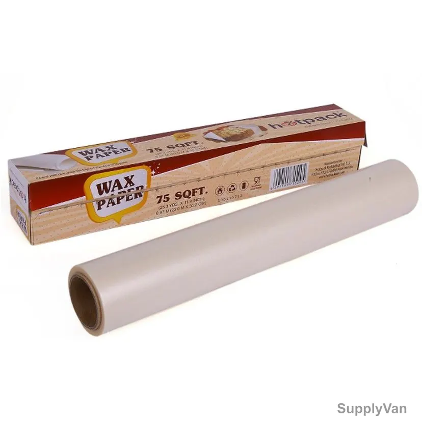 Hotpack Wax Paper, BP75SQ, 30CM Width x 75 SQ. FT. Length, White