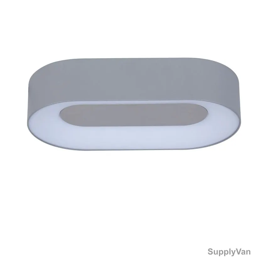 Lutec Ublo Ceiling Light, 391S, 8W, 3000K, Oval, Matt Silver