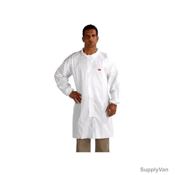 3M Disposable Lab Coat, 4440-M, Polypropylene, Medium, White