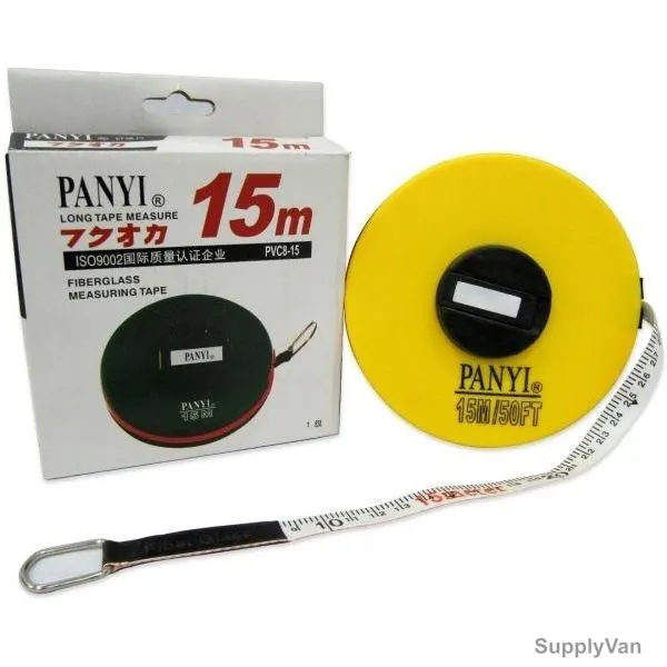 Panyi Fiberglass Measuring Tape, SHGT-PVC8-15, 15 Mtrs, Yellow
