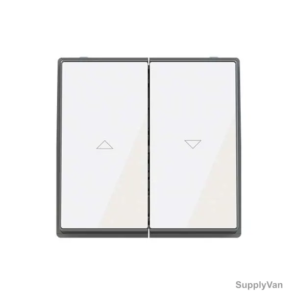 ABB Blind Control Switch With LED, AM11844-WG, Millenium, 16A, White Glass — image 1