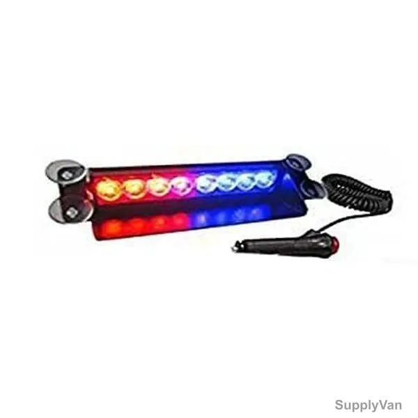 Car Warning Signal Light With Sucker Holder, 8 LED, Red/Blue